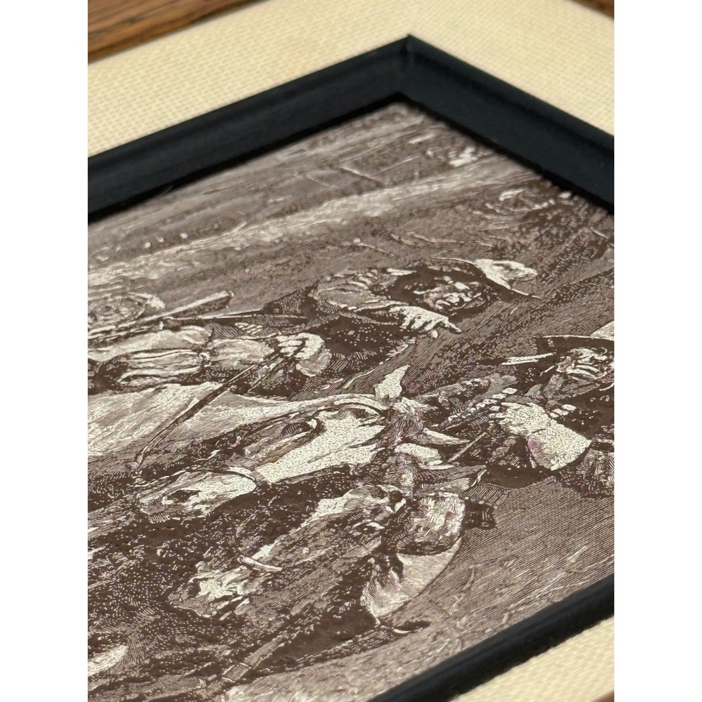Vintage 1970s Frederic Remington "Cheyenne Scouts" Embossed Vintage Framed Print - Picture 5 of 10